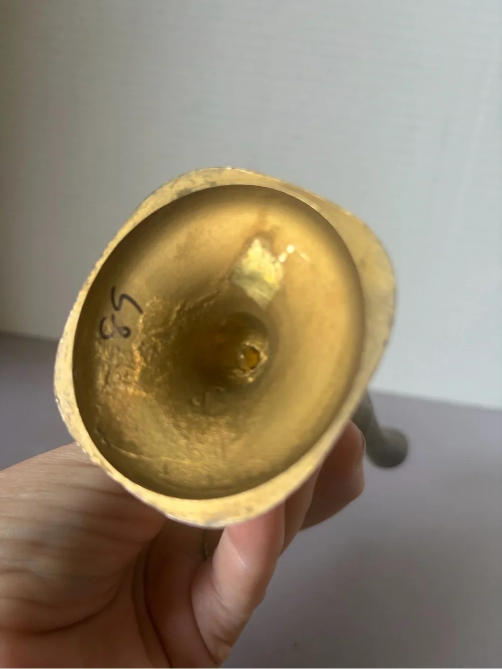 Brass Tone Decorative Bud Vase - Gold